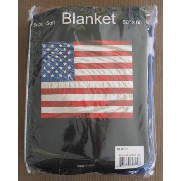 New Patriotic US USA American Flag Polar Fleece Throw Blanket 4th of July SOFT - Picture 3 of 3